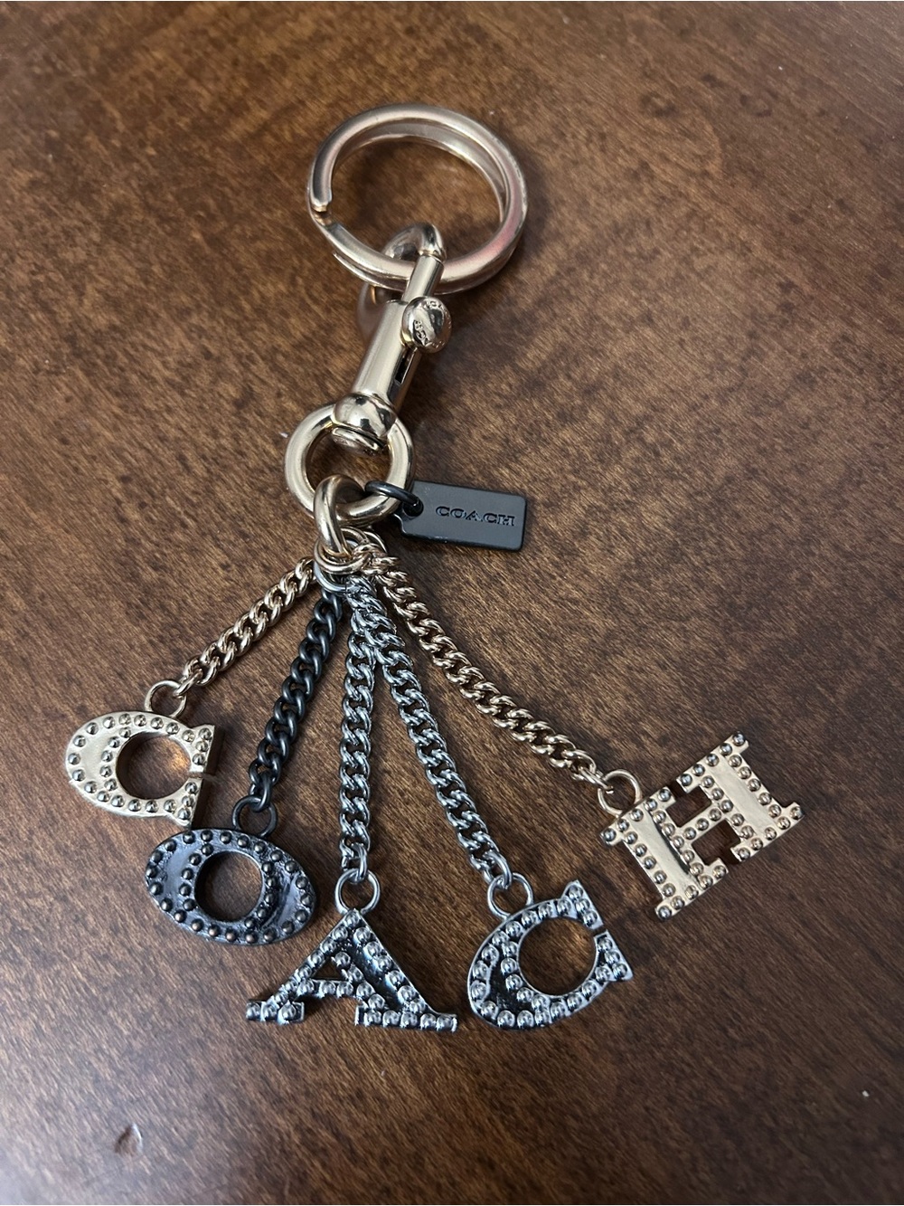 Coach Mixed-Metal COACH Letter Charm Key charm